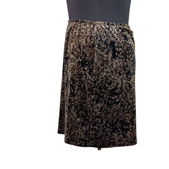 Carole Little 16 Gold Velvet Feather Pencil Skirt Sparkly Evening Fits 1X 2X 3X - Picture 4 of 9